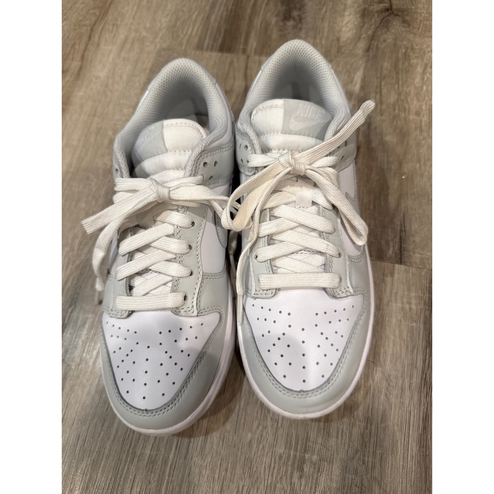Nike Dunk Low Photon Dust White Grey Womens Sneakers Sz 6 Preppy tennis Athletic